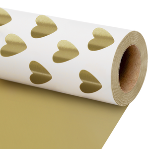Hot <b>Glossy</b> Coated <b>Paper</b> Metallic Shiny Heart Coated <b>Paper</b> Double-sided Gift Wrapping <b>Paper</b> Roll For Party Decoration - Product Image 3