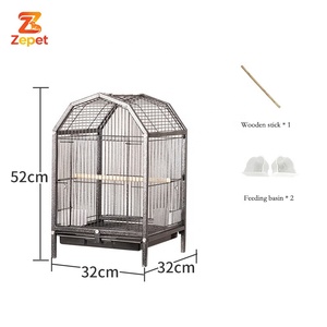 Meilleures ventes Cage à oiseaux moderne de luxe en acier inoxydable, style champignon, avec moules de mousse, pour perroquets et pigeons, mangeoire - Product Image 2