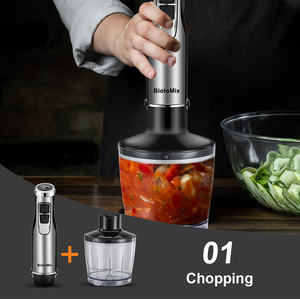 <span class=keywords><strong>Mixeur</strong></span> <span class=keywords><strong>Plongeant</strong></span> Professionnel BioloMix 4-en-1 1200W avec <span class=keywords><strong>Hachoir</strong></span> <span class=keywords><strong>et</strong></span> <span class=keywords><strong>Fouet</strong></span> en Acier Inoxydable à Vitesse Variable - Product Image 4