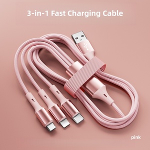 Cables USB de Carga Rápida 3 en 1 de 1m, 2m, 3m y 66W para <span class=keywords><strong>iPhone</strong></span> 17 y <span class=keywords><strong>13</strong></span> con Función de Transferencia de Datos, Regalo Promocional de Fábrica al Por Mayor - Product Image 1