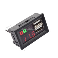 Indicateur de capacité de batterie au lithium LIXINCAcid, affichage numérique LED rouge et bleu, voltmètre, double USB, testeur de tension, mesure