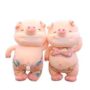 卸売 かわいい豚人形ぬいぐるみ-かわいい漫画ビーチ豚ぬいぐるみビキニ動物豚人形ピンク豚ぬいぐるみぬいぐるみぬいぐるみ
