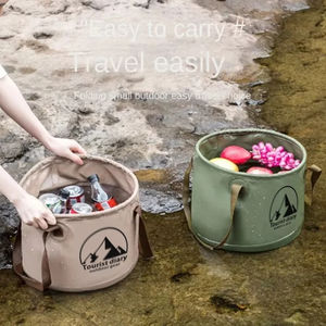 Seau à eau pliable de 20 L pour le camping, conteneur de rangement portable pour les voyages en plein air, la pêche, la randonnée, le pique-nique, la lessive, durable et imperméable - Product Image 1