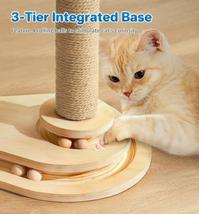 Rascador para Gatos, Cepillo Autolimpiable para Gatos de Interior, Percha Suave como una Nube para Descansar, Rascador de Sisal Natural de 17.5 Pulgadas de Alto - Product Image 4