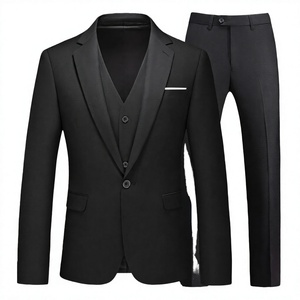 Custom Quality Slim-Fit Single Breasted <b>Blazer</b> <b>Set</b> 2 Pieces 100% Polyester Single Buckle Fashion Wedding Groom Men's Formal Suit - Product Image 4