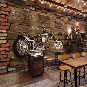 Murales de pared 3D personalizados, póster de pared de ladrillo de coche Retro, Mural de estilo europeo, café, restaurante, dormitorio, sala de estar, foto, papel tapiz, decoración - Product Image 3