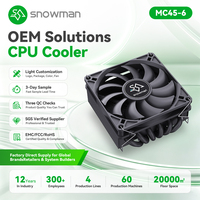 Radiateur de refroidissement CPU fin SNOWMAN MC45 sans éclairage, 6 caloducs, ventilateur silencieux 90 mm, excellent rapport qualité-prix, efficace pour les processeurs de PC de bureau Intel et AMD
