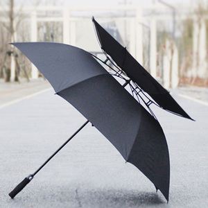 Paraguas de sol personalizado de viaje promocional abierto automático a prueba de viento de fibra de vidrio de doble capa Logotipo de impresión regalo paraguas de Golf - Product Image 3