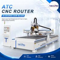 Machine de gravure sur bois 3D directe usine, routeur CNC à ATC linéaire, coupe à lame inclinée à 45 degrés