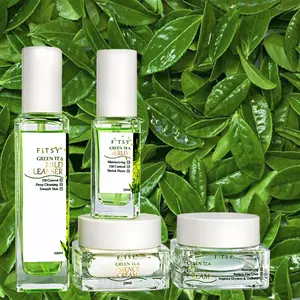 Green Tea Vitamin C Skin Care Products Cleanser Kit Toner Face Serum Acne Treatment Green Tea Cream Skin Care Set
