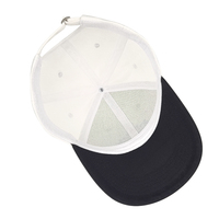Zwart-witte tweekleurige handgebreide 6-delige 100% katoenen baseballcaps met metalen gespsluiting voor unisex volwassenen