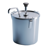 Heavybao Commercial En Acier Inoxydable 5L * 2 Distributeur De Sauce Chaude Pompe À Fromage Ronde pour Buffet Hôtels Et Restaurants