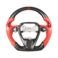 Amélioration de l'intérieur de la voiture Volant personnalisé en cuir et fibre de carbone adapté à Toyota Camry Corolla Allion RAV4