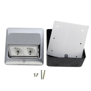 Prise de sol escamotable HGD-2F domestique 2 modules, norme européenne 16A CE, auto-mise à la terre, 250V, argentée, avec boîtier / Prise de sol Schuko - Product Image 6