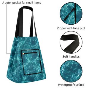 Printed <b>Foldable</b> Shopping Bag Tote Large Capacity Shoulder Carry Bag for Grocery Travel - Product Image 3