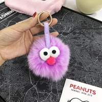 Pendentif boule lumineuse douce et tendance fait main, figurine de renard en fourrure, décoration de sac, porte-clés de voiture pour femme