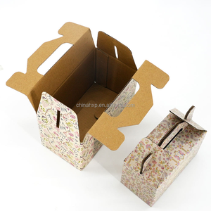 Boîte pliante ondulée à poignée délicate, boîte cadeau avec impression intégrale et pelliculage mat, avec étiquette de marque - Product Image 2