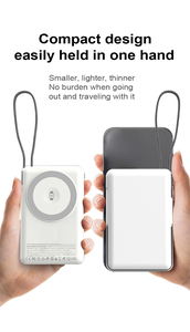 พาวเวอร์แบงค์แม่เหล็กไร้สาย 25W พร้อมสายชาร์จ Type C และที่วางโทรศัพท์มือถือ สำหรับชาร์จโทรศัพท์มือถือ  ข้อเสนอสุดคุ้ม - Product Image 6