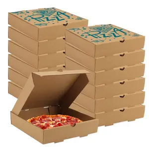 Échantillon gratuit vente en gros de boîte à pizza carrée 10x10 20x20 recyclée de haute qualité pas cher avec logo personnalisé pour usage alimentaire