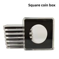 Boîte de collection généreuse pour badges et pièces commémoratives, en acrylique carré, étui de protection pour pièces de monnaie, modèle YHT-605 006, épaisseur 1,5 mm, cadeau