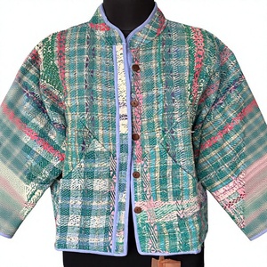 Veste bohème matelassée multicolore pour femmes, patchwork, ODM, 100% coton respirant, printemps automne - Product Image 1