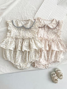 Vendeur chaud impression été enfant en bas âge enfants nouveau-nés mode couleur sans manches body combinaisons tricoté coton mignon bébé vêtements - Product Image 3