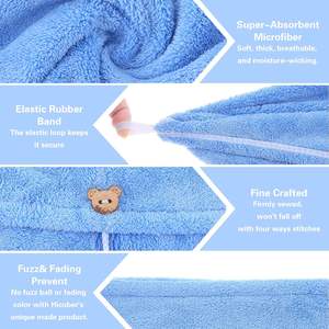 Wholesale Custom logo Personalized <b>Microfibre</b> <b>Hair</b> <b>Towels</b> <b>Towel</b> Turban Microfiber Quick Dry for - Product Image 4