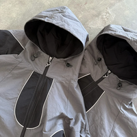 Ensemble de survêtement de randonnée en polyester et nylon, coupe-vent patchwork personnalisé, veste zippée et pantalon pour hommes