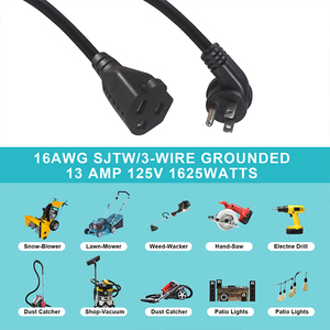 สายต่อขยายกลางแจ้ง6ฟุตอเมริกาเหนือมีปลายสายไฟมาตรฐาน3พินสำหรับใช้งานคอมพิวเตอร์ - Product Image 6