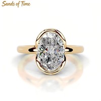 Bague de Mariage en Moissanite Taille Poire Couleur D VVS pour Femme, Pierre de 2 Carats, Argent Sterling 925 Plaqué Or 18K, Sertissage à Griffes, Personnalisable
