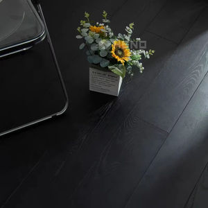 Parquet en chêne massif noir pur et blanc pur pour décoration intérieure professionnelle, installation par système de clic, idéal pour salon - Product Image 5