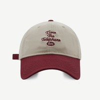Gorra de Béisbol de Sarga de Algodón Lavado Estilo Vintage con Contraste de Color y Bordado 3D de Letras, Parte Superior Suave, Unisex, Casual, Venta al por Mayor