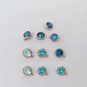 A2718 Pierre de naissance en cristal chaud 4mm 6mm Pendentif à breloque rempli <span class=keywords><strong>d</strong></span>'<span class=keywords><strong>or</strong></span> rose 14k pour la fabrication permanente de bijoux - Product Image 6