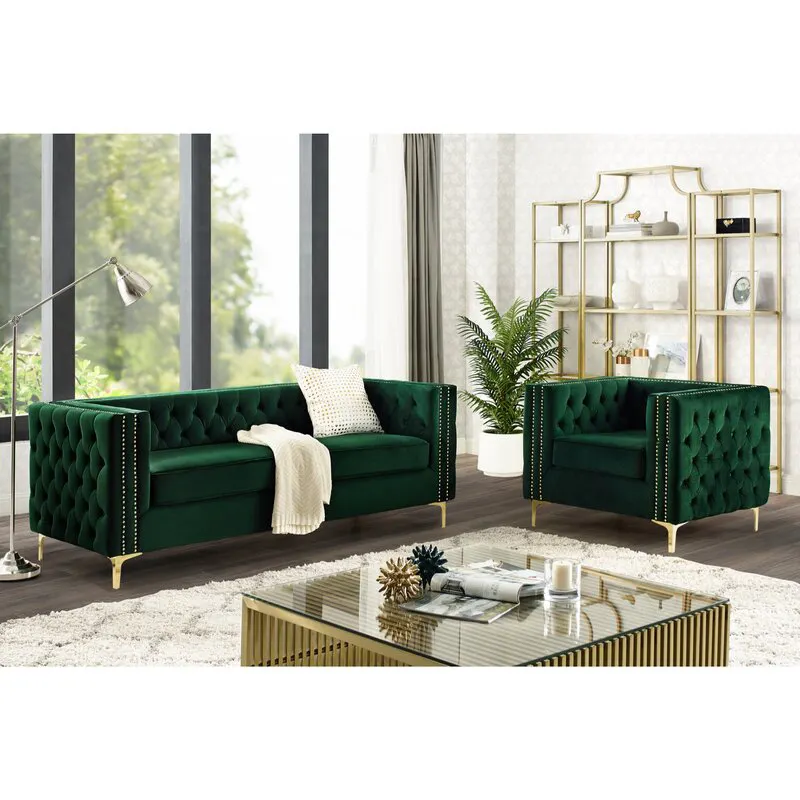 Win force Großhandel Modernes Design Loves eat Luxus Samt Stoff Büro Sofa Couch Chesterfield Wohnzimmer Sofa Set Möbel