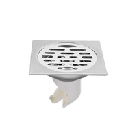 Desagüe de Piso Cuadrado Minimalista Moderno de Acero Inoxidable 304 Engrosado, Doble Uso para Lavadora e Inodoro, 10*10, Anti-insectos