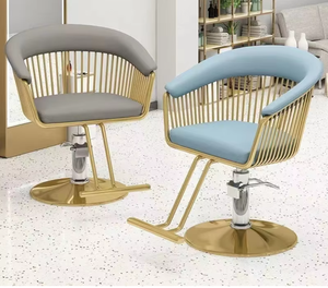Chaise de coiffeur blanche dans un cadre doré Chaise de <span class=keywords><strong>salon</strong></span> de coiffure pour <span class=keywords><strong>salon</strong></span> de coiffure Équipement populaire - Product Image 5