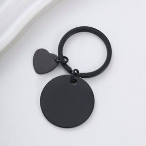 Ywyougang - Llavero Personalizado de Acero Inoxidable con Diseño de Corazón Pequeño, Estilo Vintage, Dibujos Animados, Resistente al Agua, 30 mm - Product Image 2