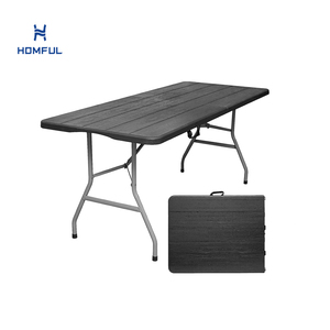 Homful Bán Buôn 6ft Độ Ẩm Trung Tâm Bằng Chứng Di Động Hình Chữ Nhật Trắng HDPE Nhựa Ngoài Trời Đảng Tổ Chức Sự Kiện Gấp Trong Nửa Dài Bảng - Product Image 1