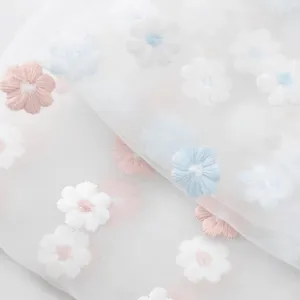 Hot-selling Organza Base Fabric Polyester Two-color Polka Dot Small Fresh Embroidery Fabric Textile Stock
