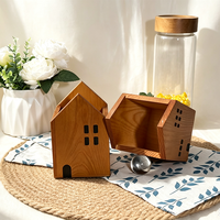 Porte-stylos en forme de maison en bois, porte-crayons multifonctionnel pour bureau, organisateur de papeterie pour la maison et le bureau