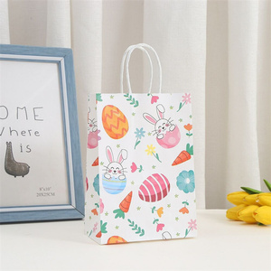 Wholesale Happy <b>Easter</b> Rabbit Carrots Eggs Pattern Gift Bag with Magnetic Closure Digital Printing for Party Promotion - Product Image 3