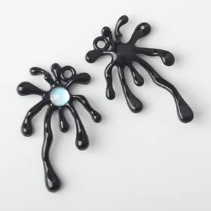 Alloy Spray Painted Zircon Inlaid Spider Charms Pendant For Diy Bracelet Necklace Fashion Jewelry Accessories