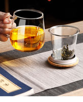 Mug à thé en verre borosilicate ODM/OEM, résistant à la chaleur, avec infuseur et couvercle