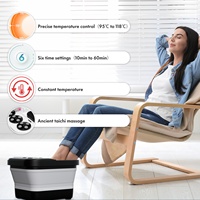 Bain de pieds intelligent pliable automatique, masseur électrique portable pour la maison, chauffage à température constante, massage à bulles infrarouges