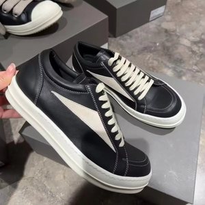 Factory direct sale of fashionable flat <b>shoes</b>, genuine leather, luxurious casual <b>shoes</b>, black laced walking <b>shoes</b> - Product Image 2