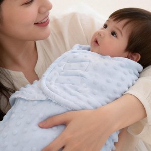 Couverture d'emmaillotage douce en polaire à pois pour nouveau-né, anti-sursaut, anti-coup de pied, enveloppement de sommeil chaud, 0-<span class=keywords><strong>6</strong></span> <span class=keywords><strong>mois</strong></span>, vente en gros, grenouillère pour bébé - Product Image 5