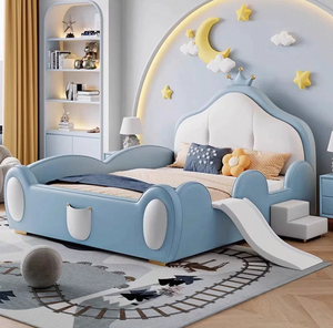 Lit simple moderne de 1.35 m pour enfants très vendu <span class=keywords><strong>garde</strong></span>-<span class=keywords><strong>corps</strong></span> de style princesse avec emballage souple chambre salon bois massif - Product Image 5