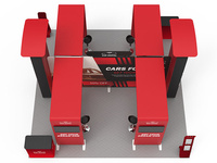 Kit de stand d'exposition portable en aluminium de 20 pieds, personnalisé, avec enseigne suspendue par sublimation, comptoir et éclairage