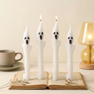 LANJO Halloween Ghost Shape Art <b>Candles</b> with White Soy Wax Handmade Scented Modern Style for Home Decoration Party <b>Gift</b> - Product Image 1