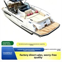 Perahu Pontong Pancing Desain Putih Berbahan Fiberglass Reinforced Plastic dengan Mesin Tempel 200HP 30-35 Knots Ukuran Dapat Disesuaikan Buatan Cina